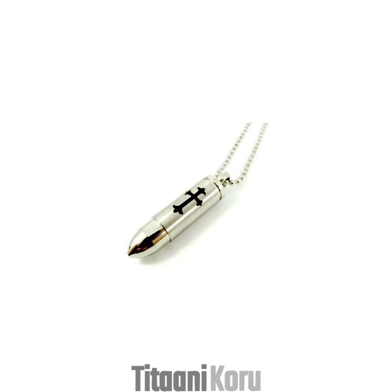 Mies Solid Cross Bullet Titanium Steel -Kaulakoru, Lahjaidea (Ilmainen Ketju) Mies Solid Cross Bullet Titanium Steel -Kaulakoru, Lahjaidea (Ilmainen Ketju)