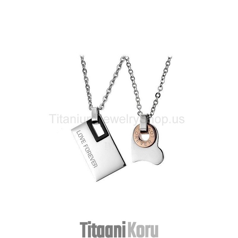 Rakkaus Ikuisesti Titaanista Valmistettuja Rakastavaisten Riipuksia