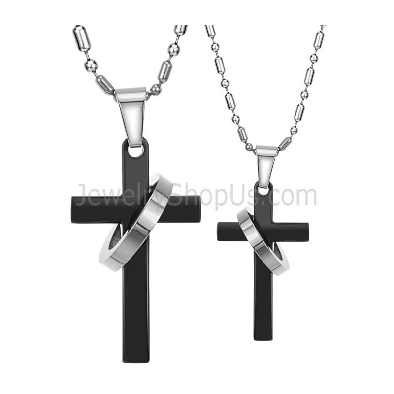 Titaaniristiriipukset Rakastavaisille Ilmaisilla Ketjuilla 136 Titaaniristiriipukset Rakastavaisille Ilmaisilla Ketjuilla 136
