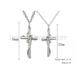 Titaanista Valmistetut Ruusukultaa Ja Mustaa Ristiä Muistuttavat Rakastavaisten Riipukset Ilmaisilla Ketjuilla C521