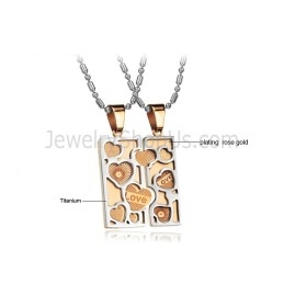 Titaani Ruusukulta Rakkaus Jigsaw Rakastavaisten Riipukset Ketjuilla C733
