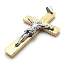 Jeesus Kultainen Titaaniristiriipus