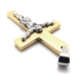 Jeesus Kultainen Titaaniristiriipus