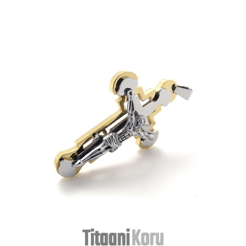 Jeesus Kultainen Titaaniristiriipus