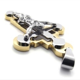 Jeesus Kultainen Titaaniristiriipus