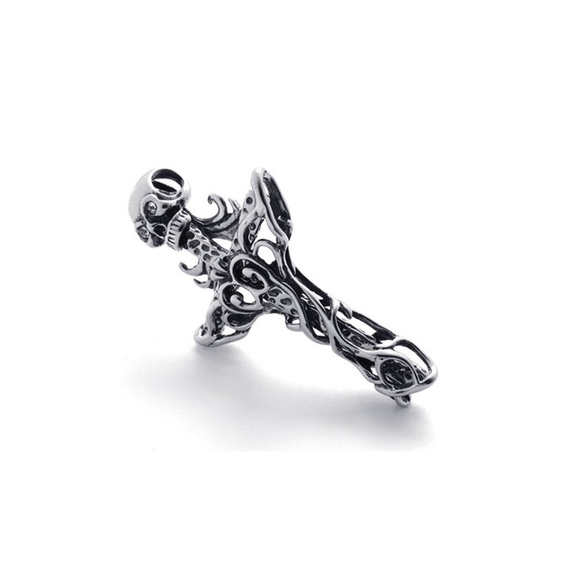 Ristipääkallo-Titaaniriipus