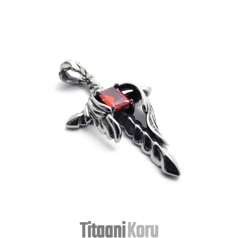 Tikariristi Punainen Timantti Titaaniriipus Tikariristi Punainen Timantti Titaaniriipus