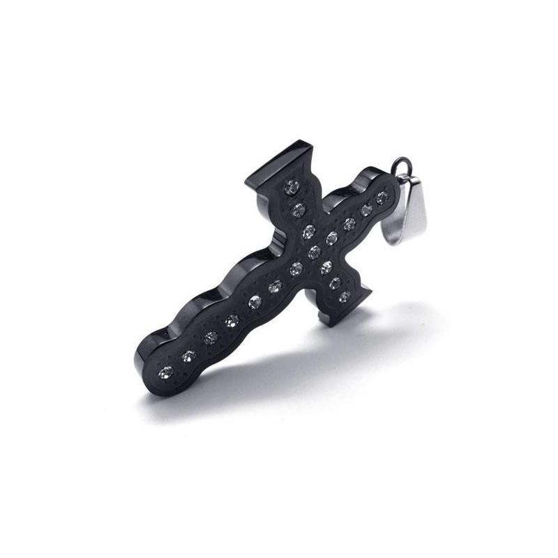 Miesten Musta Puhdasta Titaania Oleva Riipusristikaulakoru