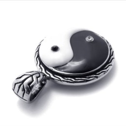 Titaanista Valmistettu Mustavalkoinen Strassi Taichi-Riipus