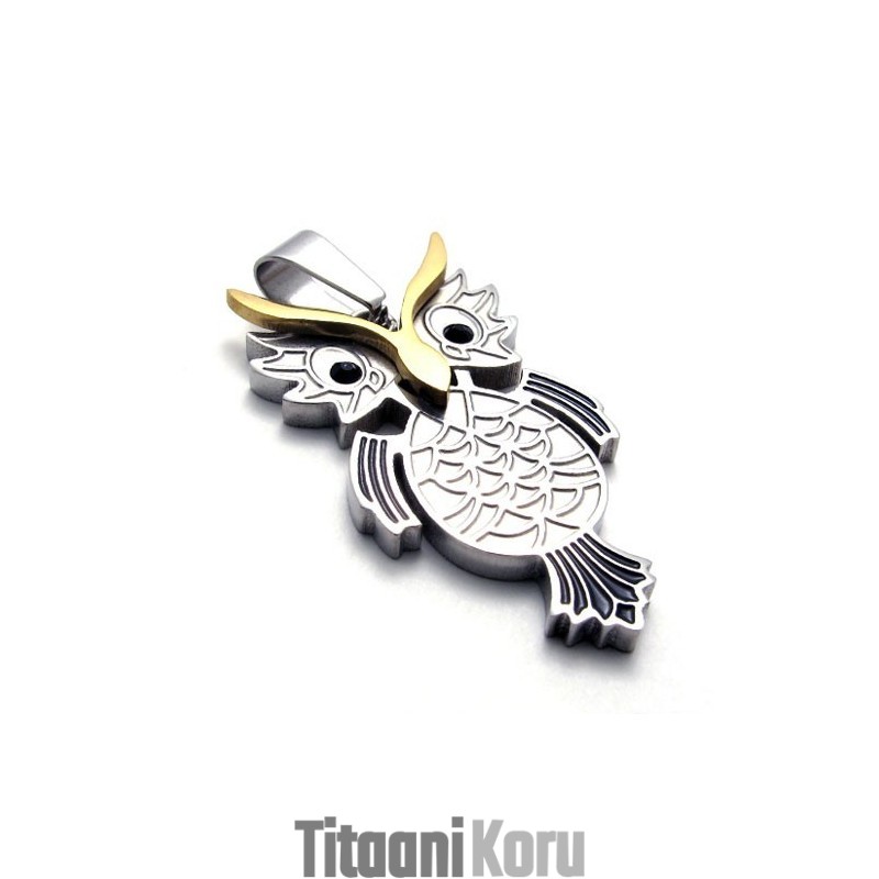 Titaani-Hopea- Ja Kultapöllöriipus Titaani-Hopea- Ja Kultapöllöriipus