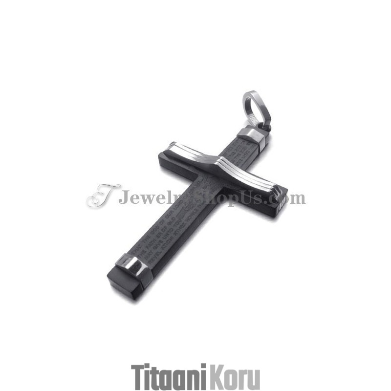 Muoti Titaanista Valmistettu Musta Ristiriipus