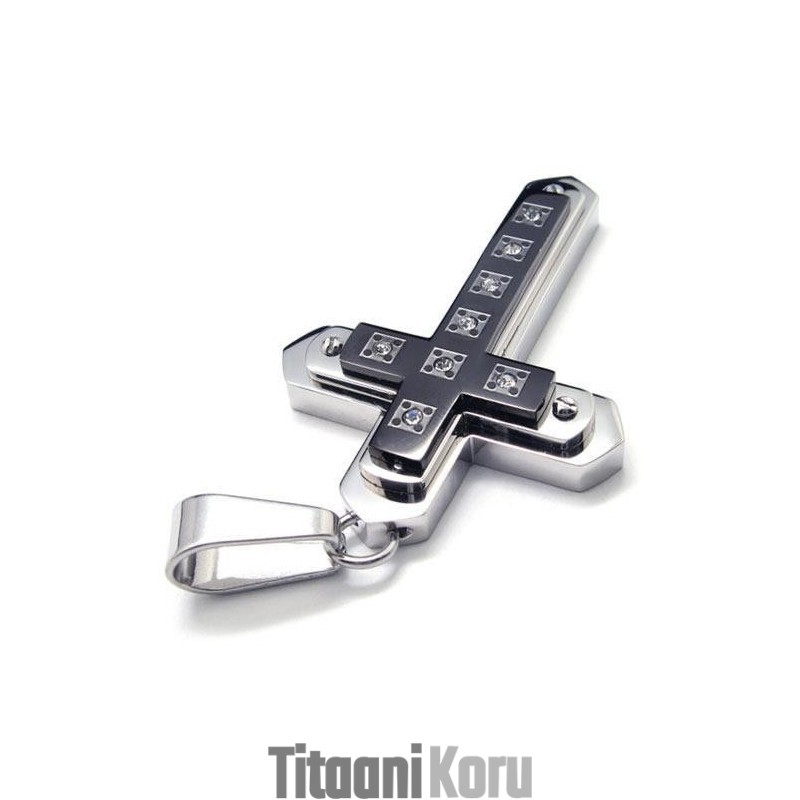 Miesten Musta Puhdasta Titaania Oleva Ristiriipusketju