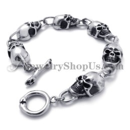 Muoti Skulls Titanium -Rannekoru