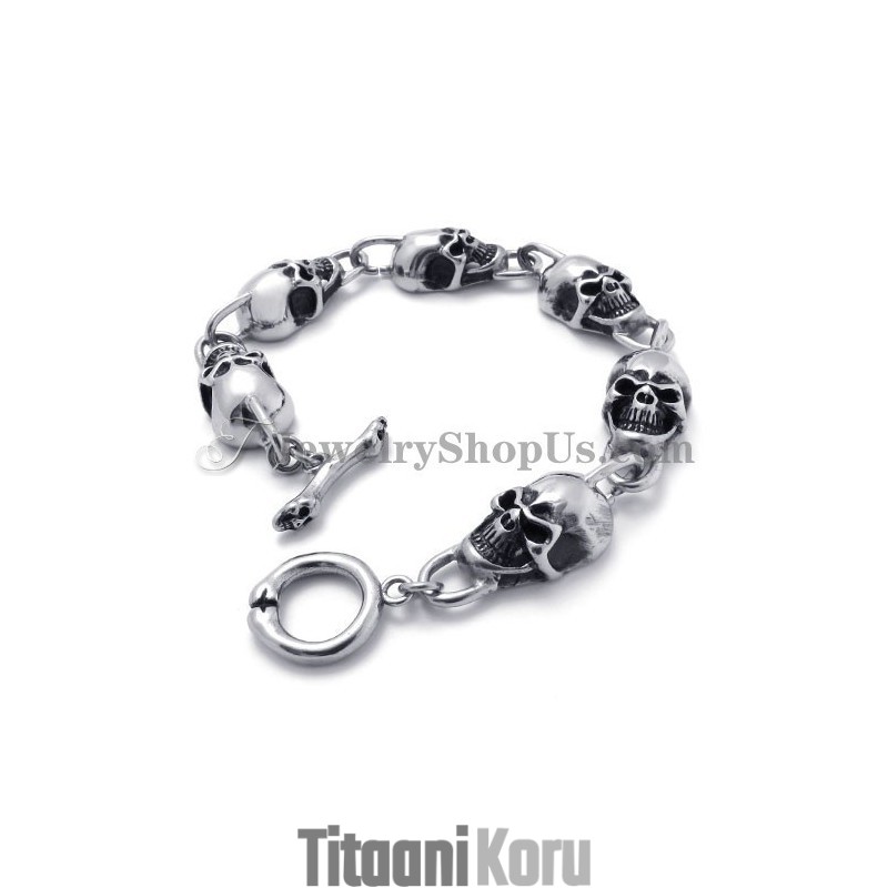 Muoti Skulls Titanium -Rannekoru Muoti Skulls Titanium -Rannekoru