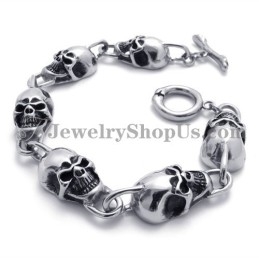 Muoti Skulls Titanium -Rannekoru