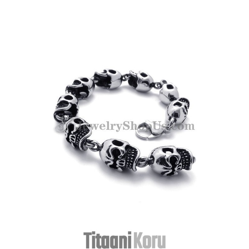 Elegantti Skulls Titanium -Rannekoru Elegantti Skulls Titanium -Rannekoru