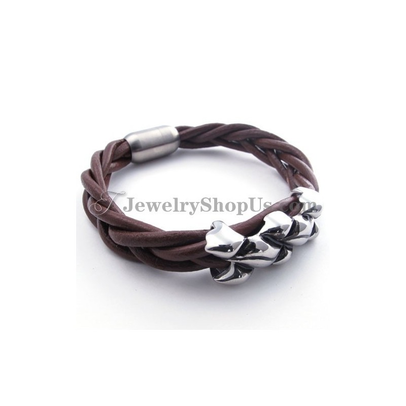 Elegantti Ruskea Titaaninahkaranneke