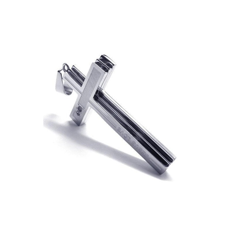 Miesten Hopeinen Puhdasta Titaania Oleva Kaulakoru, Ristiriipus (Uusi)