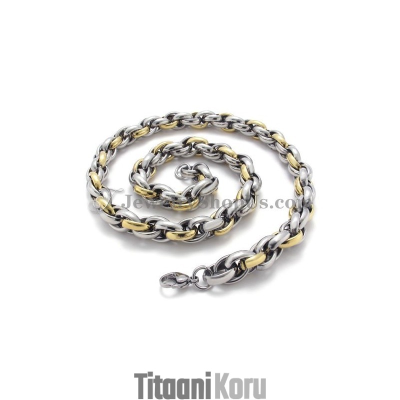 Elegantti Kultainen Titaanikaulakoru Elegantti Kultainen Titaanikaulakoru