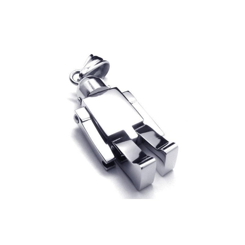 Miesten Hopeinen Puhdasta Titaania Oleva Robottiriipuskaulakoru (Uusi)